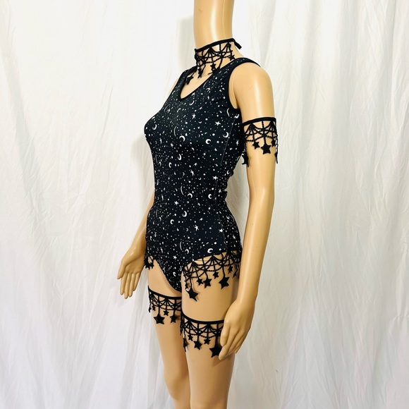 Stars and Moons Galaxy Celestial Rave  Festival Outfit - Picture 3 of 6